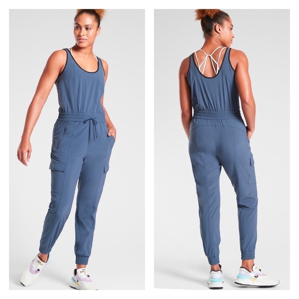 Athleta Unbound Jumpsuit in Iron Blue L